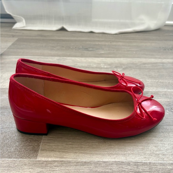 Steve Madden Shoes - Steve Madden Red Patent Ballet Pumps with Low Block Heel